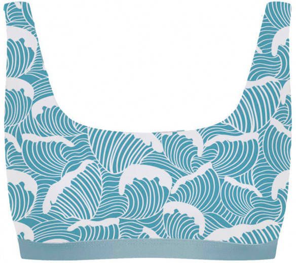 boochen Women's Caparica Top Bikinitop, grijs/turkoois