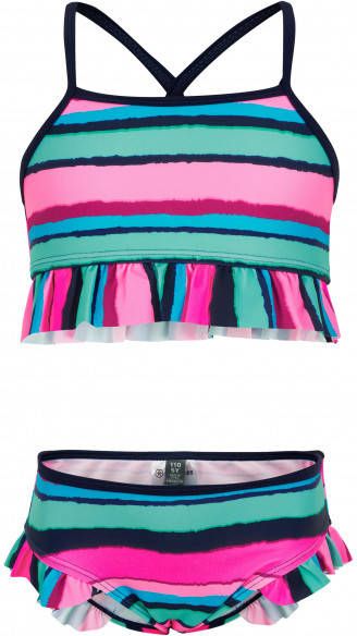 color kids Kid's Bikini with Frills Bikini roze/turkoois/blauw