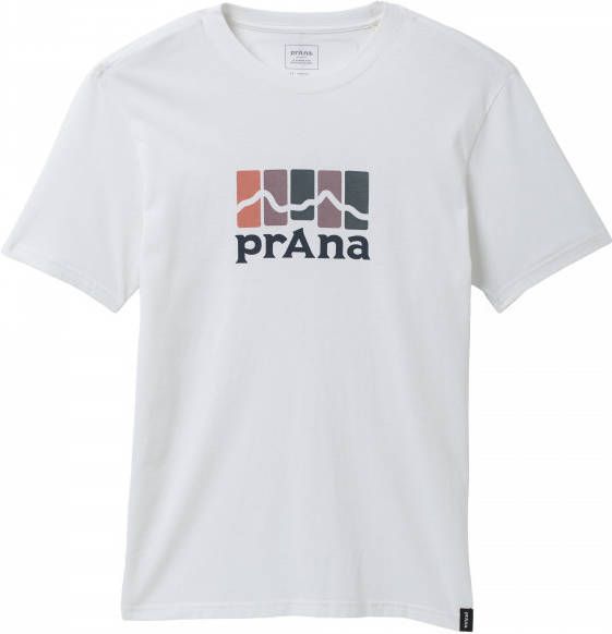 Prana Mountain Light S/S Tee T shirt, wit/grijs