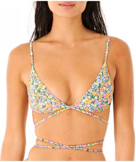 Rip Curl Women's Afterglow Floral Wrap Tri Top Bikinitop, oranje