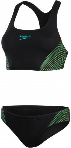 Speedo Women's Placement 2 Piece Bikini zwart