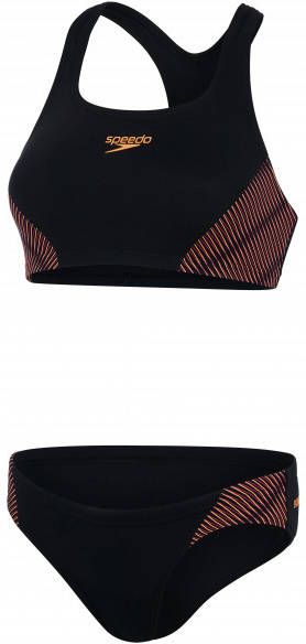 Speedo Women's Placement Raceback Brief 2PC Bikini zwart