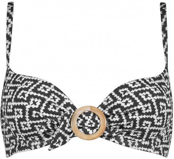 WATERCULT Women's Bikini Top Ethno Craft Bikinitop Cup B, grijs/zwart