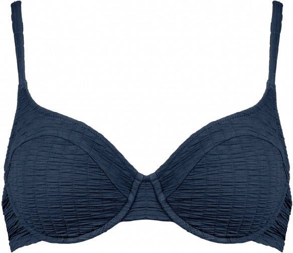 WATERCULT Women's Bikini Top Solid Crush 3 Bikinitop Cup E, blauw/zwart