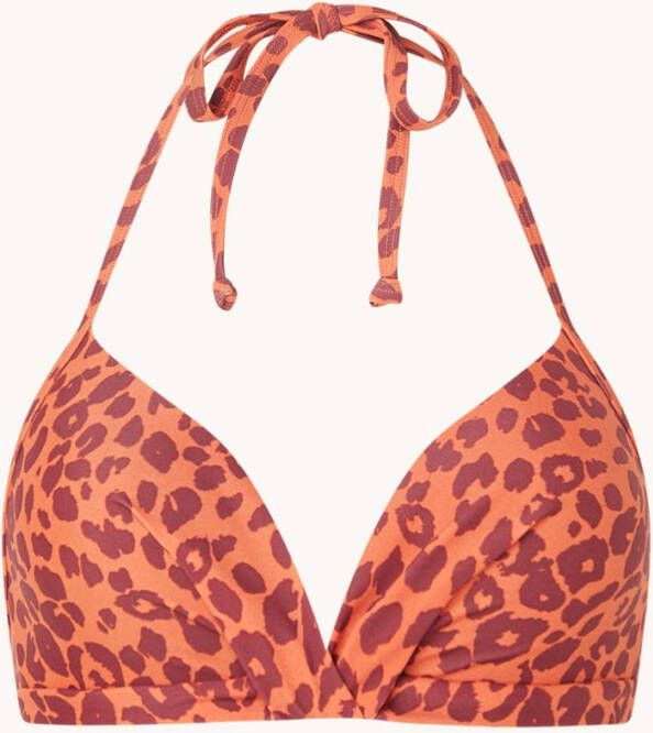 Barts Des voorgevormde triangel bikinitop met panterprint