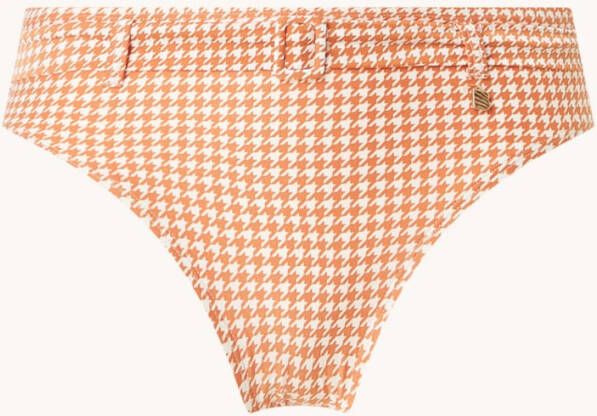 Beachlife Pied De Poule high waisted bikinislip met ceintuur