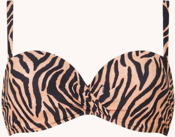 Beachlife Soft Zebra bandeau bikinitop met afneembare bandjes