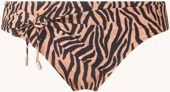 Beachlife Soft Zebra high waisted bikinislip met geknoopt detail