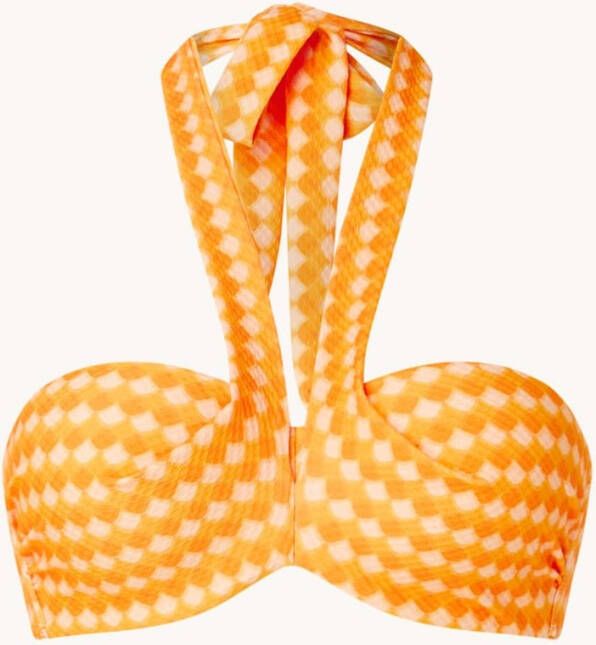 CYELL Bandeau bikinitop met print en structuur