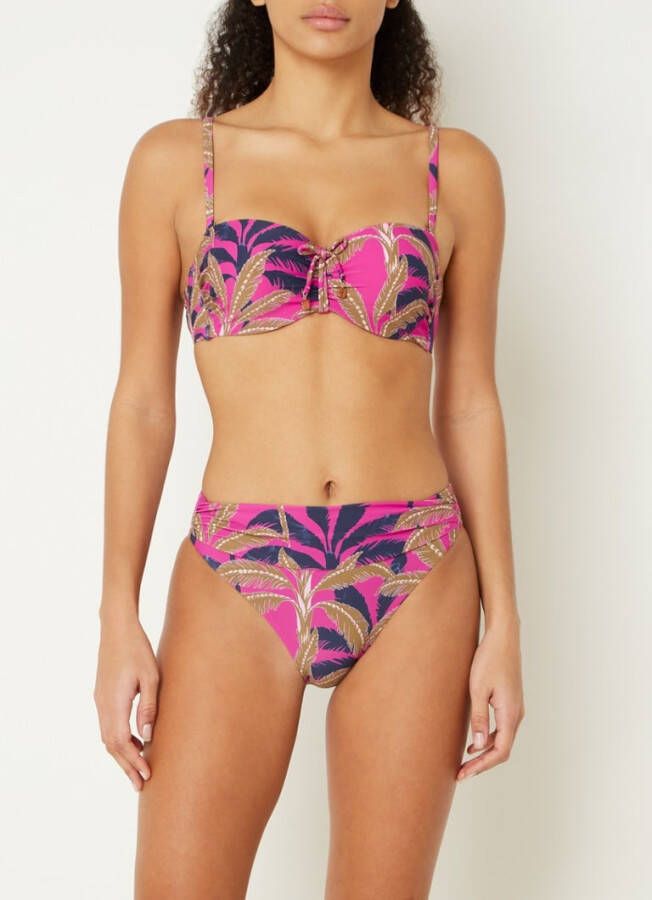 CYELL Voorgevormde bandeau bikinitop met bladprint