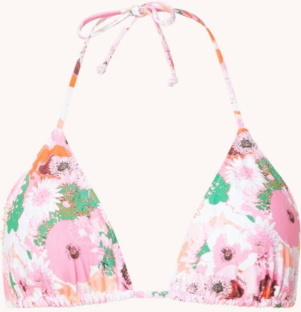 Ganni Triangel bikinitop met bloemenprint
