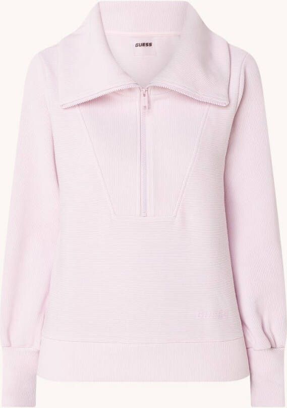 Guess Deena sweater met ribstructuur en halve rits