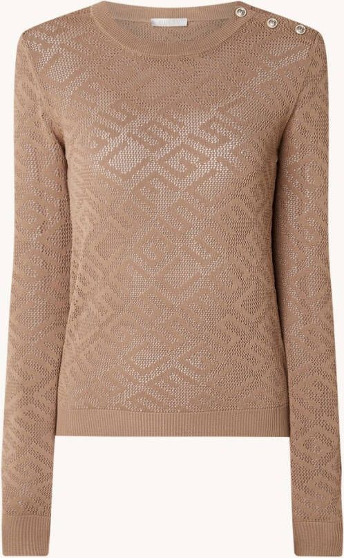 Guess Paula top met opengewerkt dessin en sierknopen