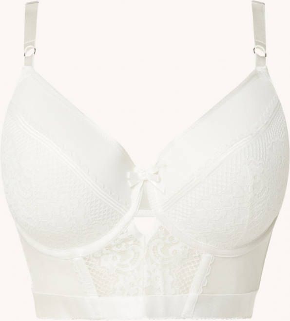 Hunkemö, ller Malika voorgevormde longline beugel bh met mesh en kant