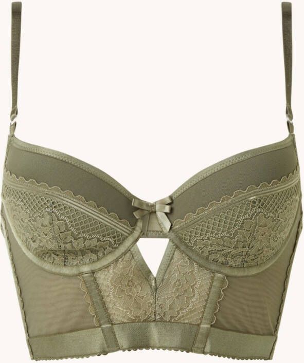 Hunkemö, ller Malika voorgevormde longline beugel bh met mesh en kant