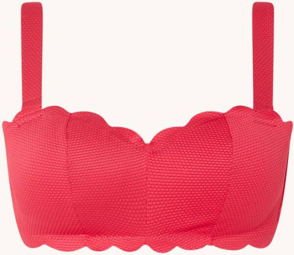 Hunkemö, ller Scallop voorgevormde bandeau bikinitop met structuur