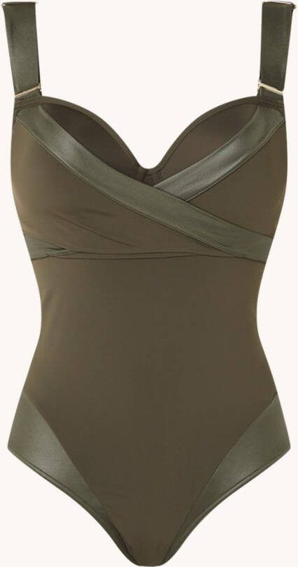 Marlies Dekkers Cache Coeur Plunge Balconette Badpak | Wired Padded Seaweed Green 70e