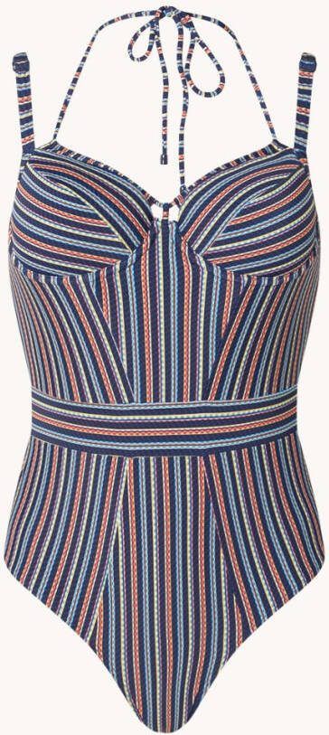 Marlies Dekkers holi vintage plunge balconette badpak | wired padded dark blue rainbow
