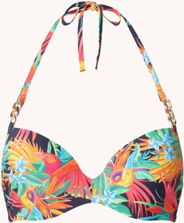 Marlies Dekkers hula haka push up bikini top | wired padded rainforest and gold