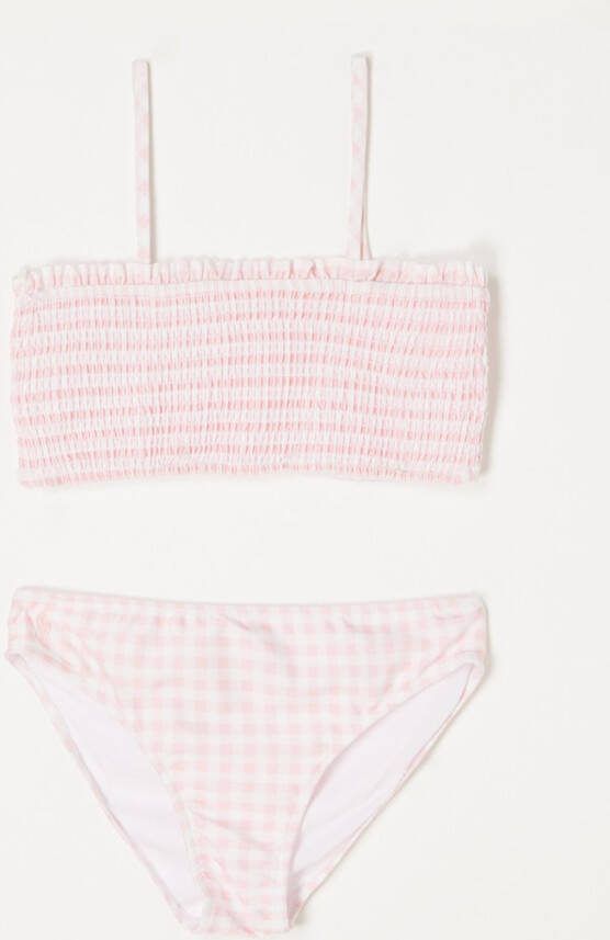 Ralph Lauren Bikini met ruitdessin en smockwerk