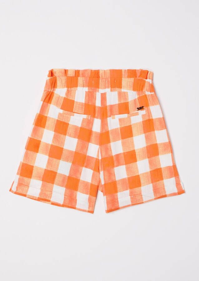 Scotch & Soda Checked high rise wide leg shorts