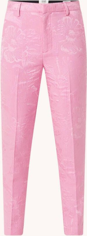 Scotch & Soda Lowry mid waist slim fit pantalon met jacquard dessin