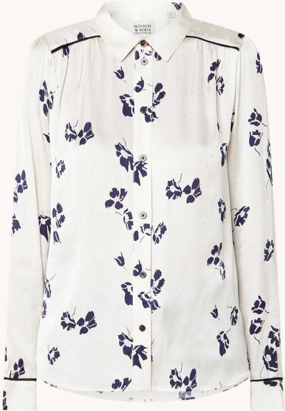 Scotch & Soda Slim fit blouse met bloemenprint