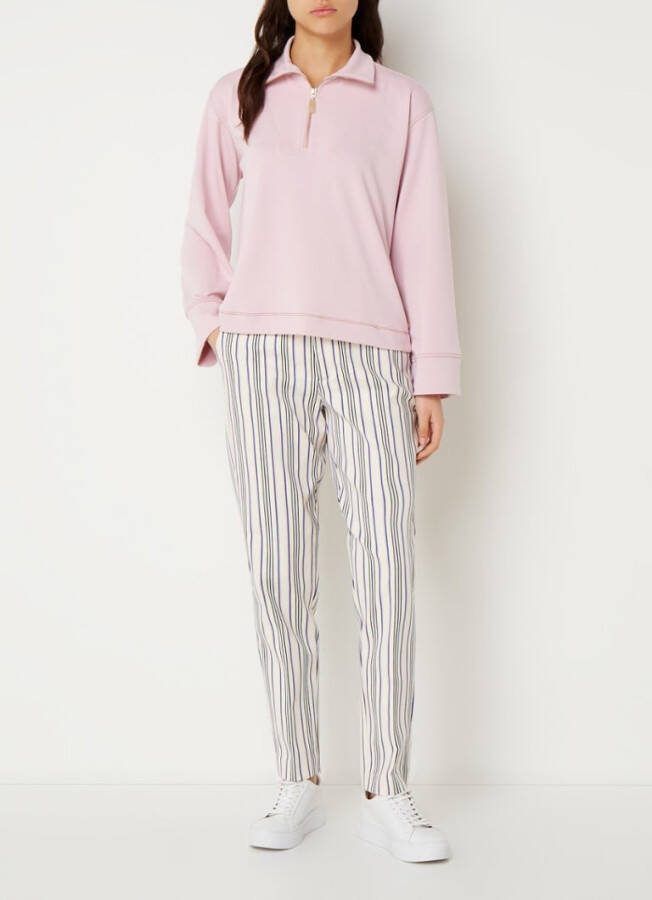 Scotch & Soda Sweater met halve rits en trompetmouwen