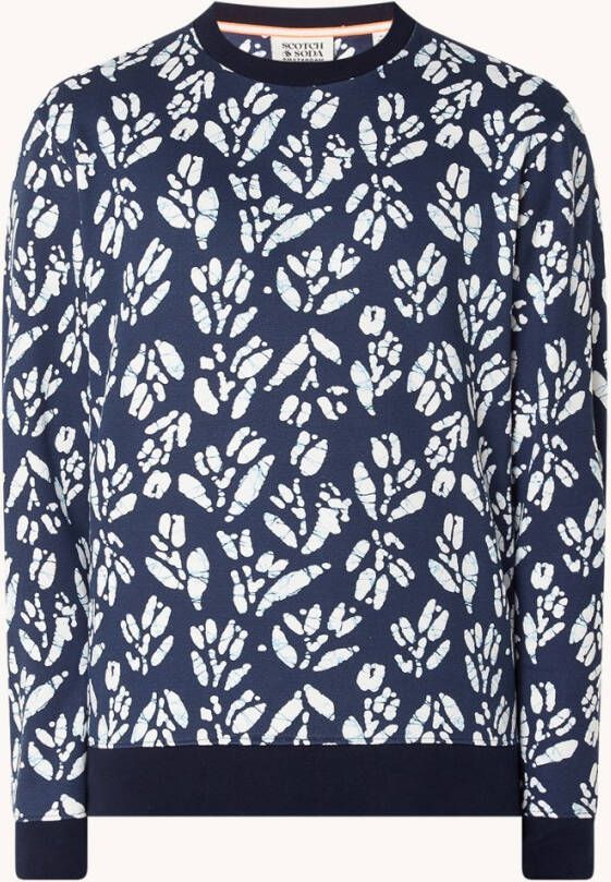 Scotch & Soda Sweater van biologisch katoen met ronde hals en print