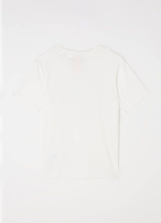 Scotch and Soda T shirts Relaxed Fit Floral Logo Artwork T Shirt Wit