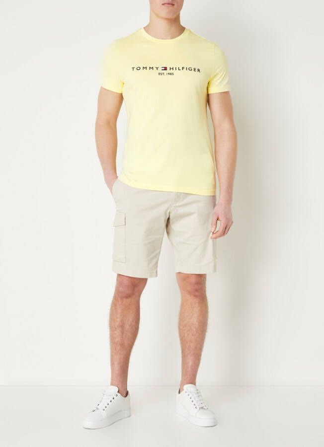 Tommy Hilfiger T shirt met ronde hals en logoborduring