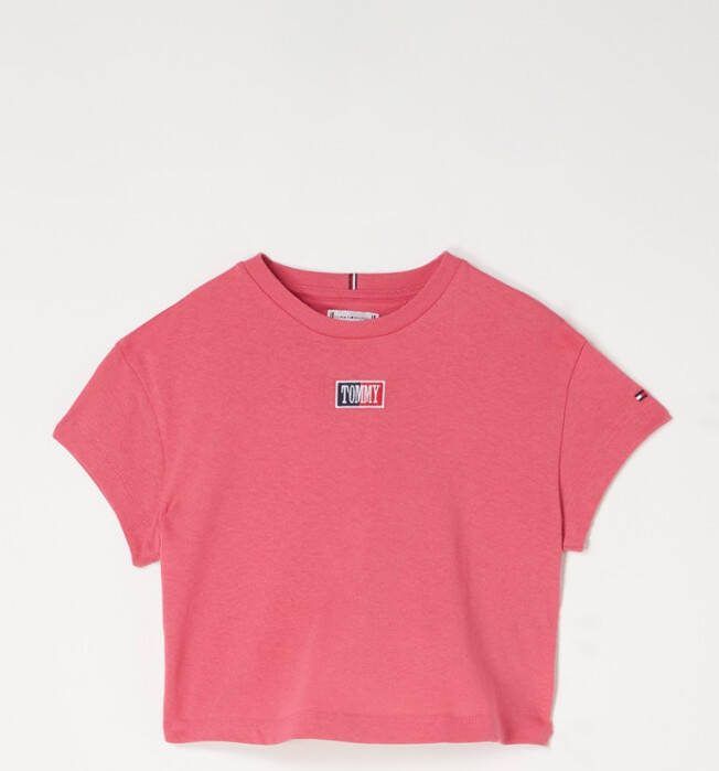 Tommy Hilfiger Timeless cropped top met logoborduring