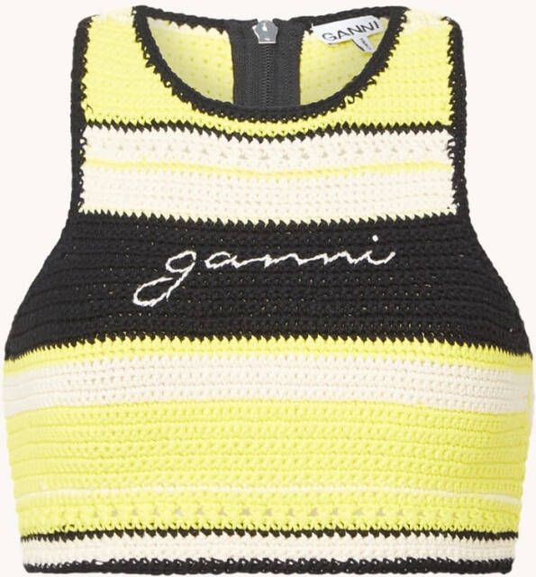 Ganni Bikinitop van crochet met logo online kopen