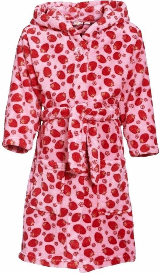 Playshoes Roze Badjas/ochtendjas Met Aardbeien Print Voor Kinderen. 110/116(5 6 Jr) Badjassen