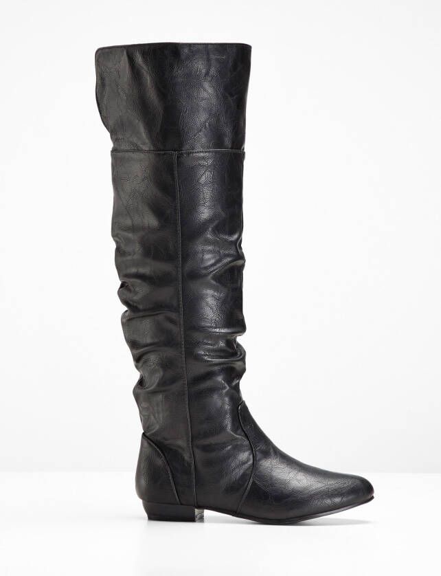 RAINBOW Overknee laarzen, zwart, imitatieleer