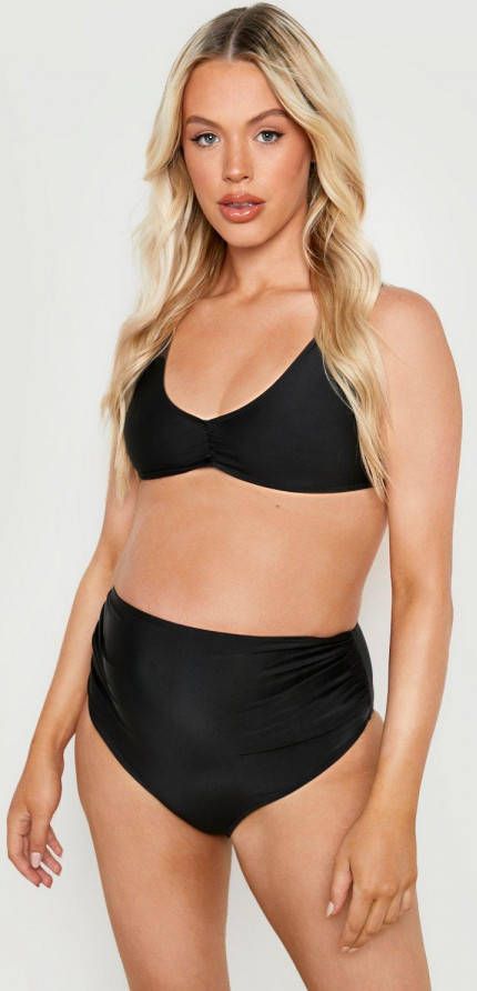 boohoo Zwangerschap Bikini Met Inkeping, Black