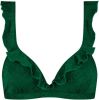 Beachlife Green Embroidery voorgevormde bikinitop met beugel en volant online kopen