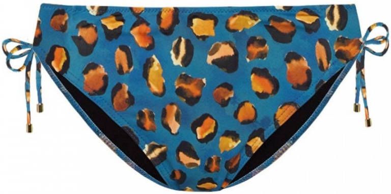 Cyell strik bikinibroekje Pantera met panterprint blauw/oranje