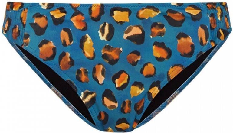 Cyell bikinibroekje met panterprint blauw/oranje