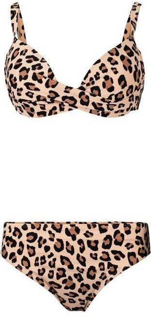 Falcon beugel bikini met panterprint wit/zwart/beige