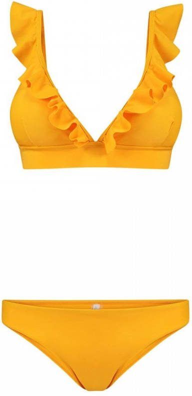 Shiwi bikini Panama Bobby met ruches geel