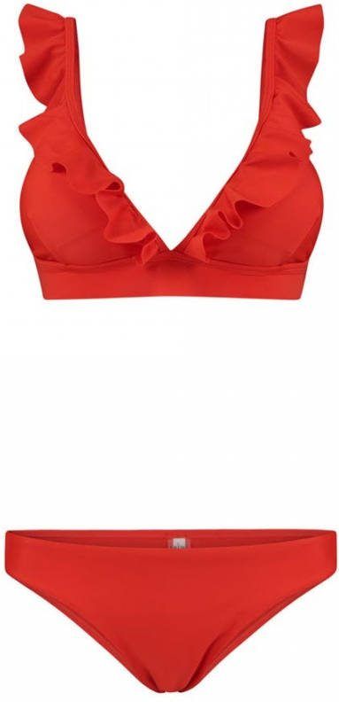 Shiwi bikini Panama Bobby met ruches rood