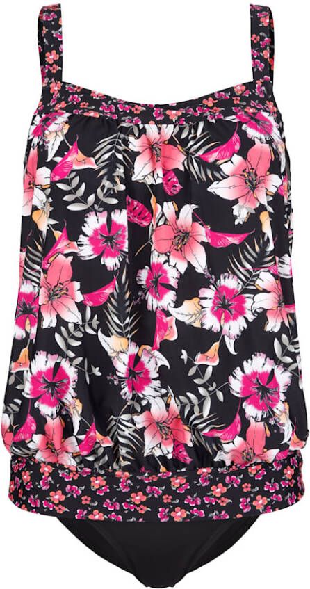 maritim Tankini met verstelbare bandjes Zwart/Oranje/Pink