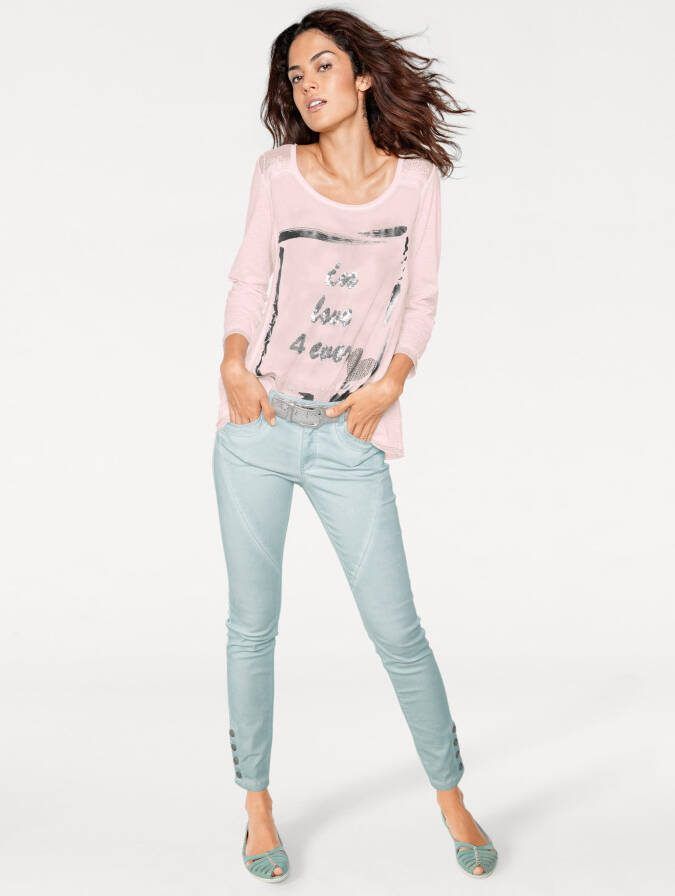 heine Shirt met ronde hals Gedessineerd shirt(1 delig )