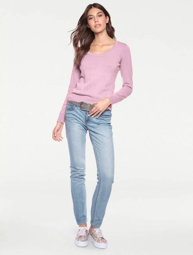 Pullover met ronde hals in roze van heine