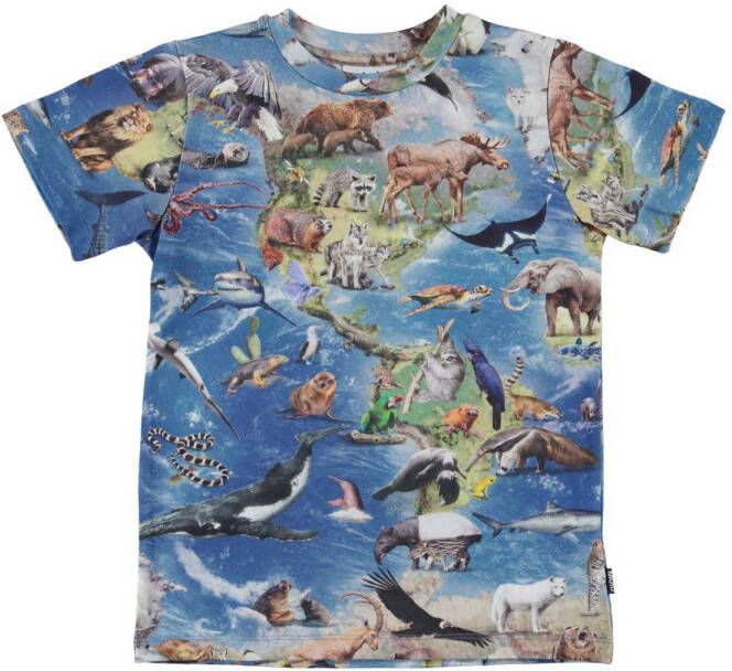 Molo ! Jongens Shirt Korte Mouw -- All Over Print Katoen/elasthan