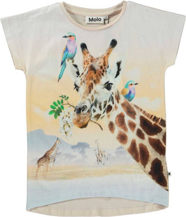 Molo ! Meisjes Shirt Korte Mouw -- All Over Print Katoen