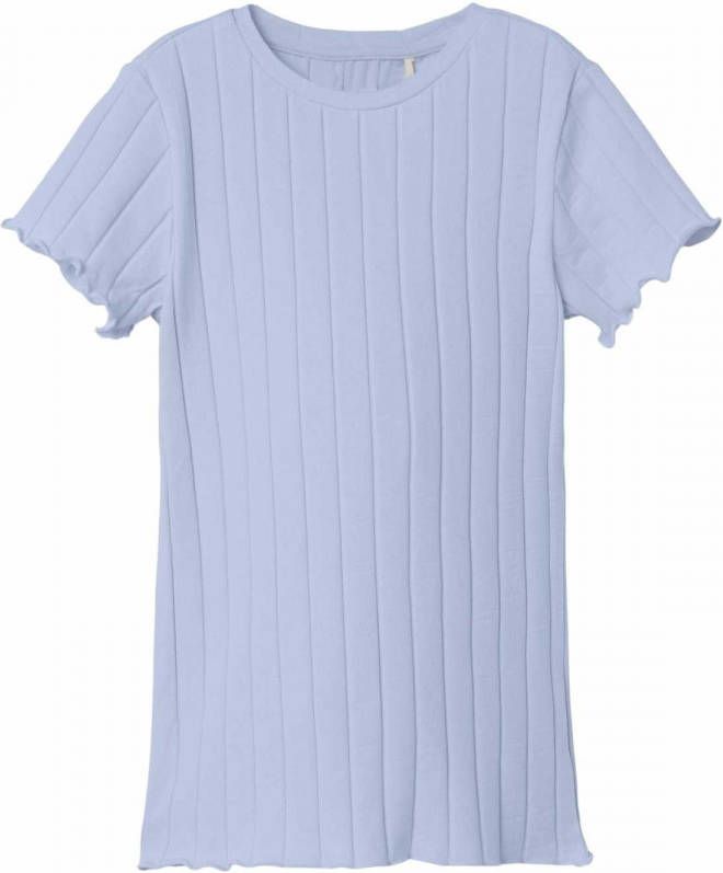 name it ! Meisjes Shirt Korte Mouw -- Blauw Katoen/elasthan