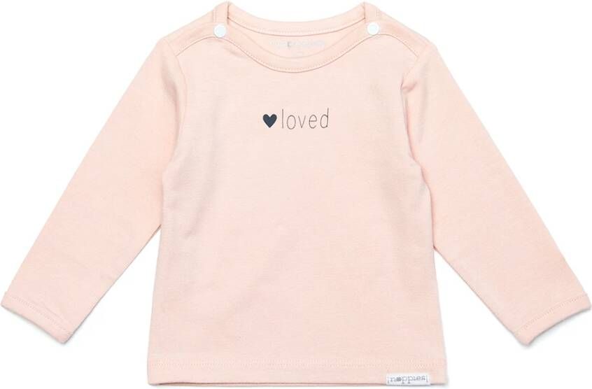 Noppies ! Meisjes Shirt Lange Mouw Maat 74 Lichtroze Katoen/elasthan