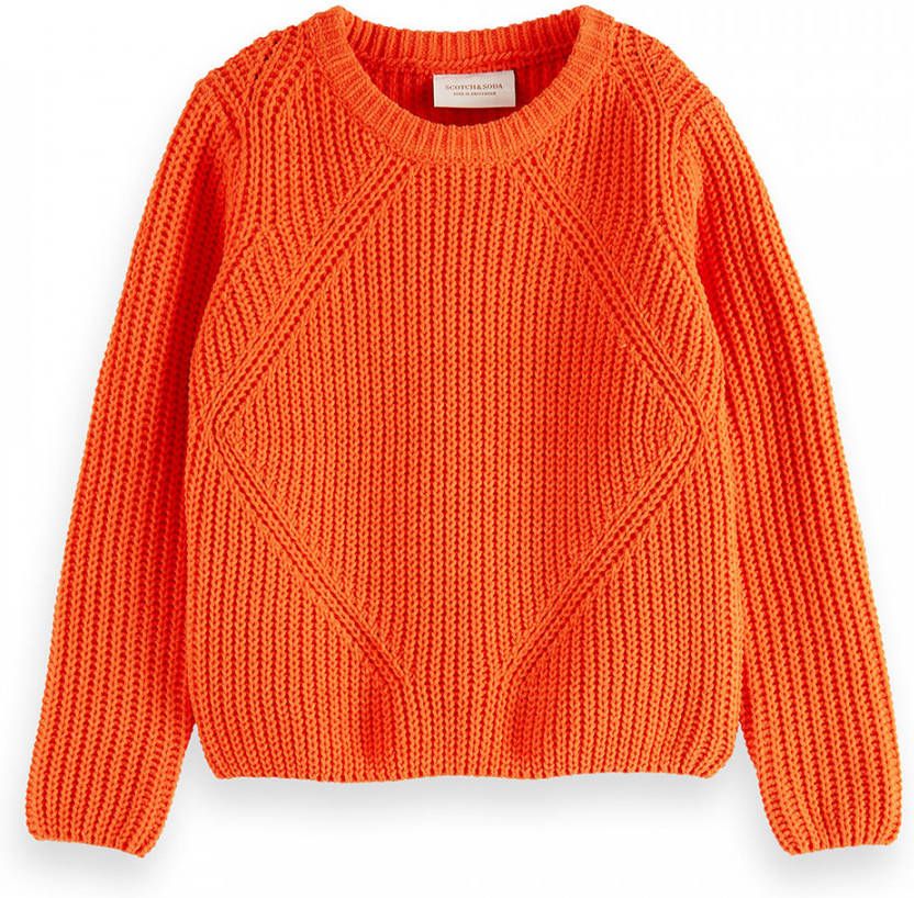 Scotch & Soda gebreide trui van gerecycled polyester oranje